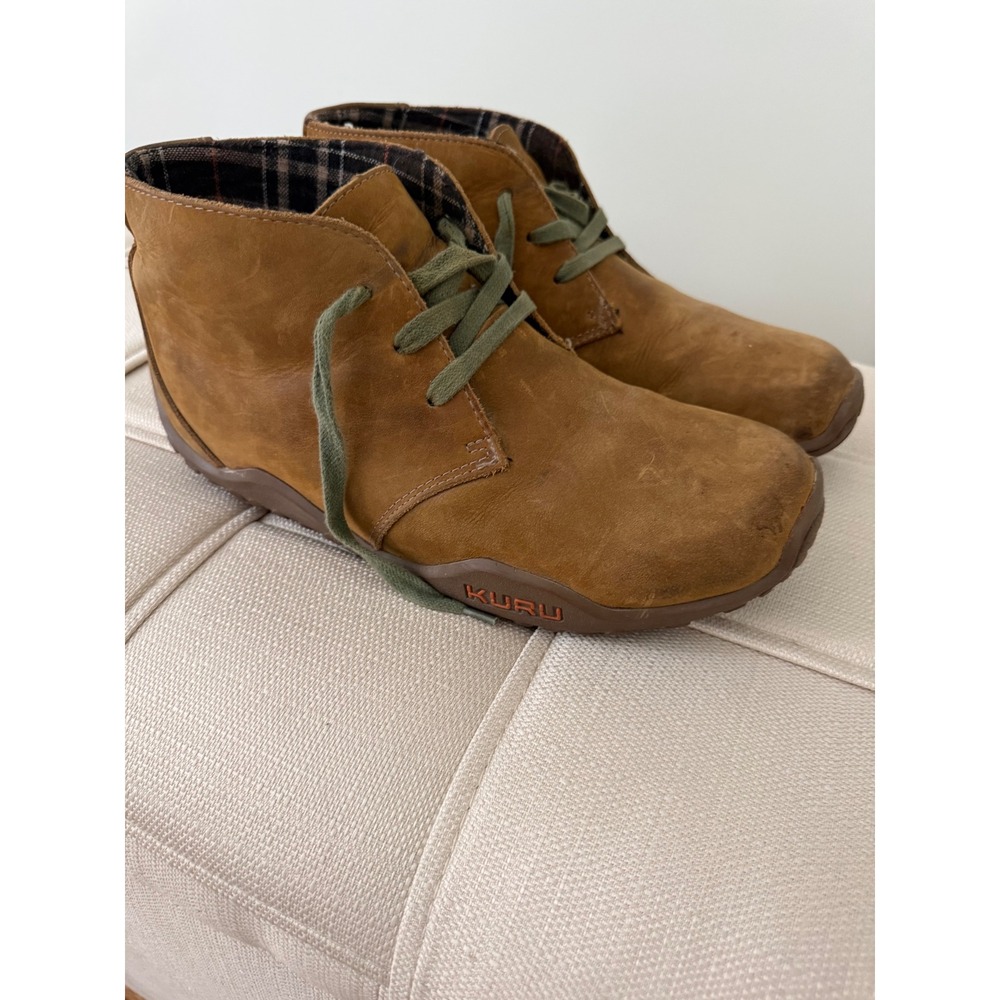Kuru Mens Quest Chukka Boots Tan Leather Orthotic Support Plaid 10.5 100907